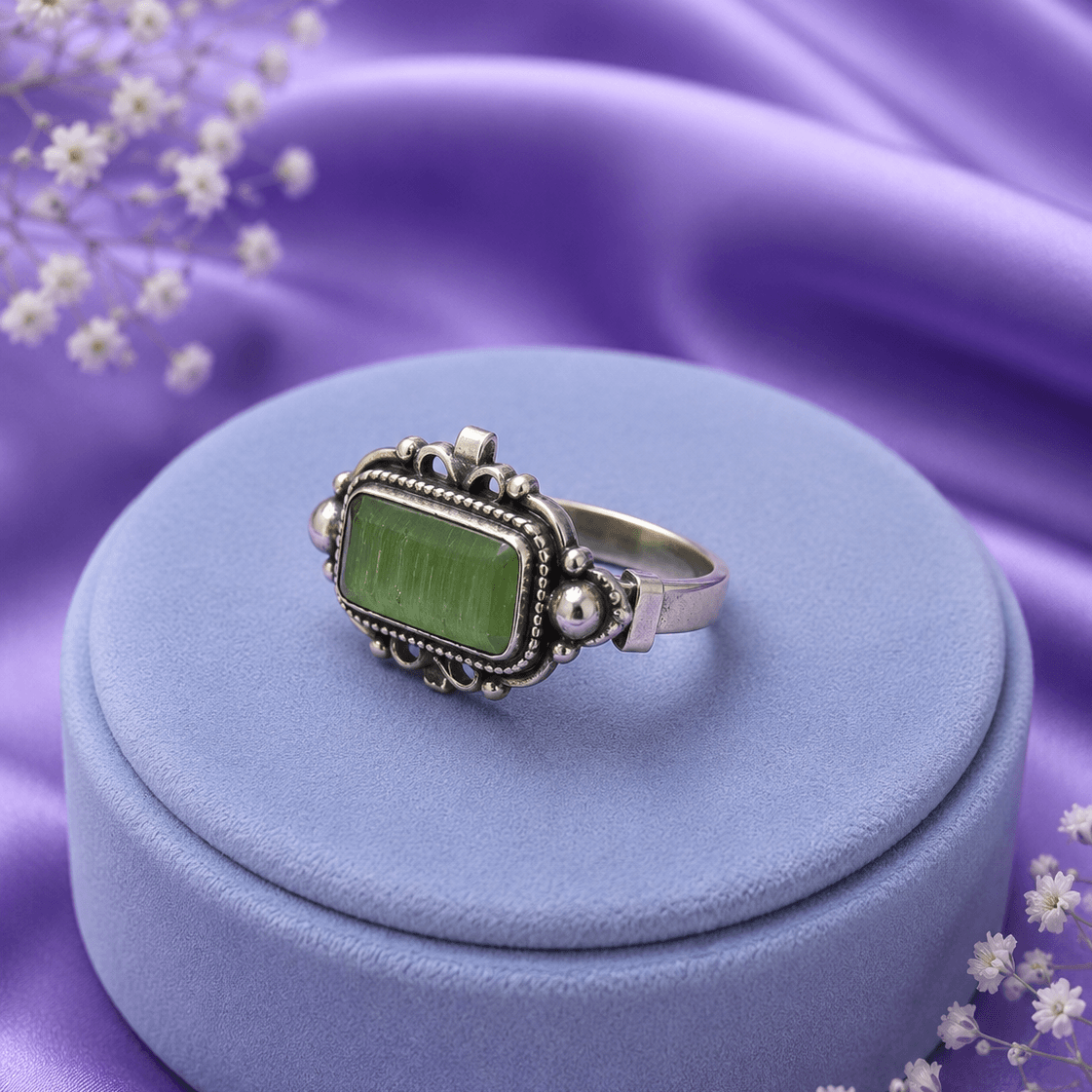Green Big Stone Ring