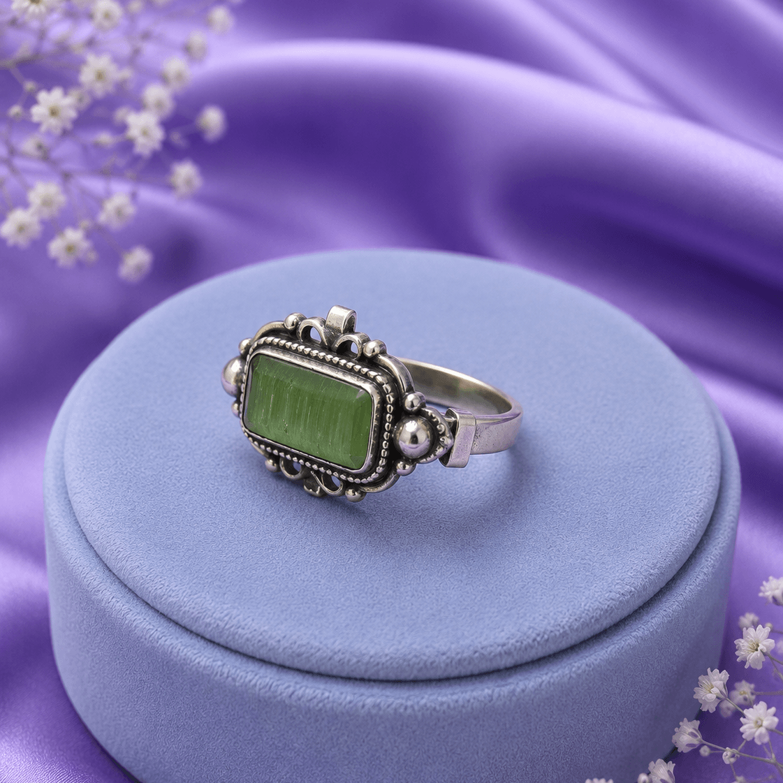 Green Big Stone Ring