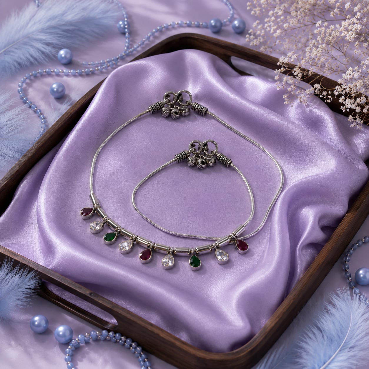 Multi Stone CZ Anklets
