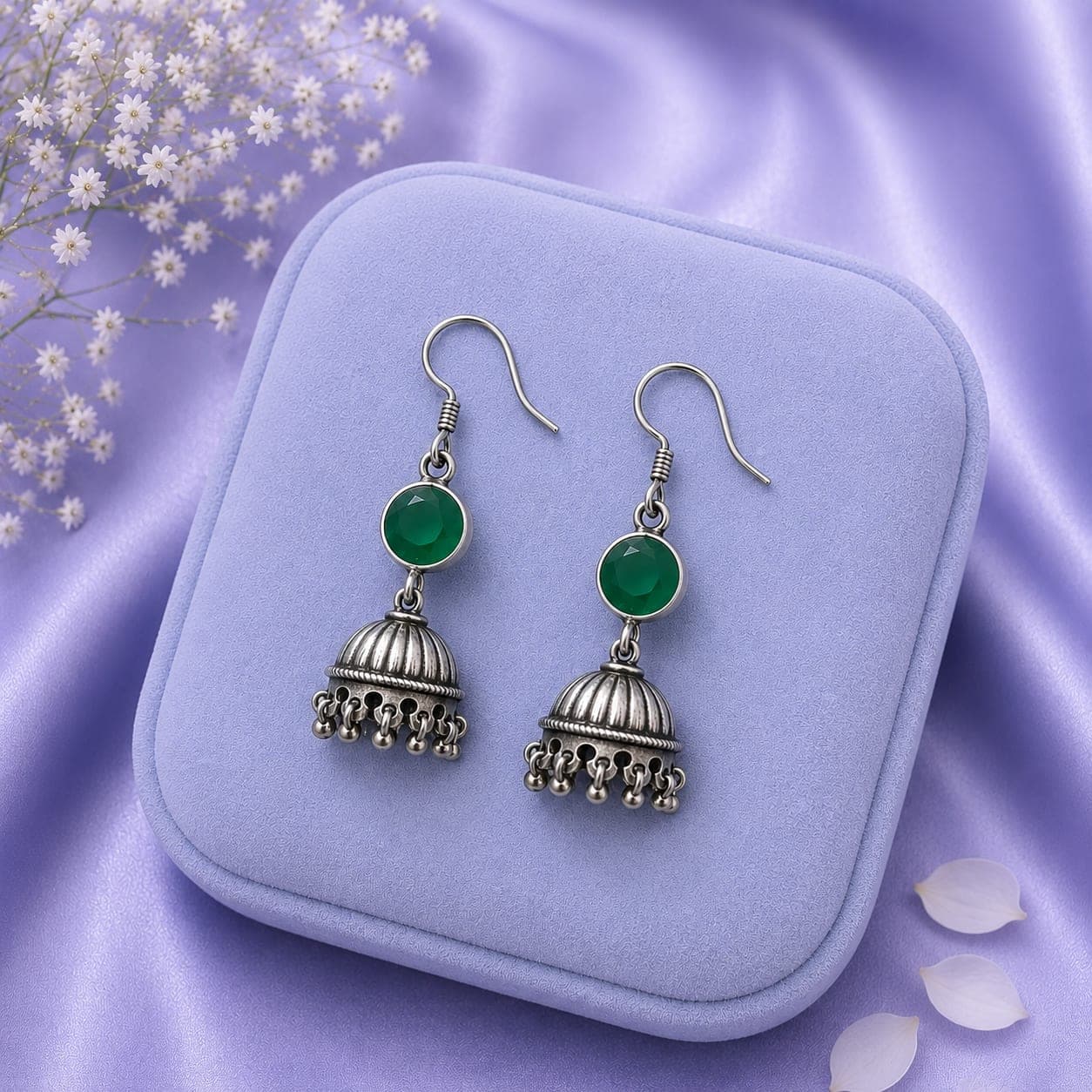 Green Onyx Jhumki