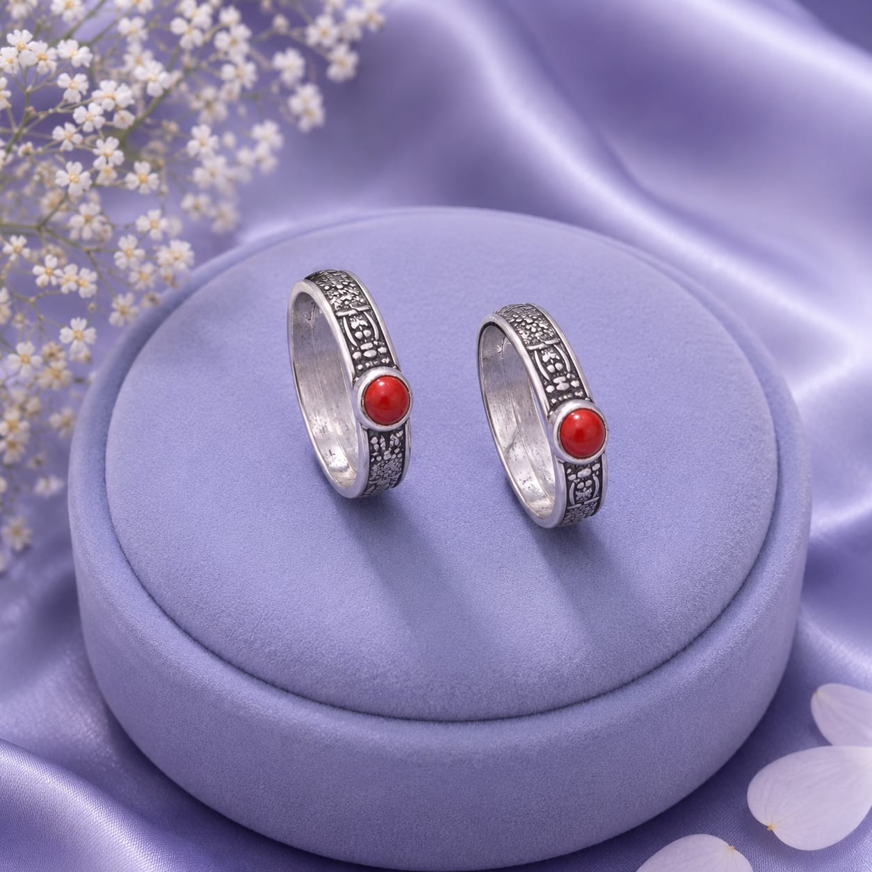 Coral Stone Toe Ring