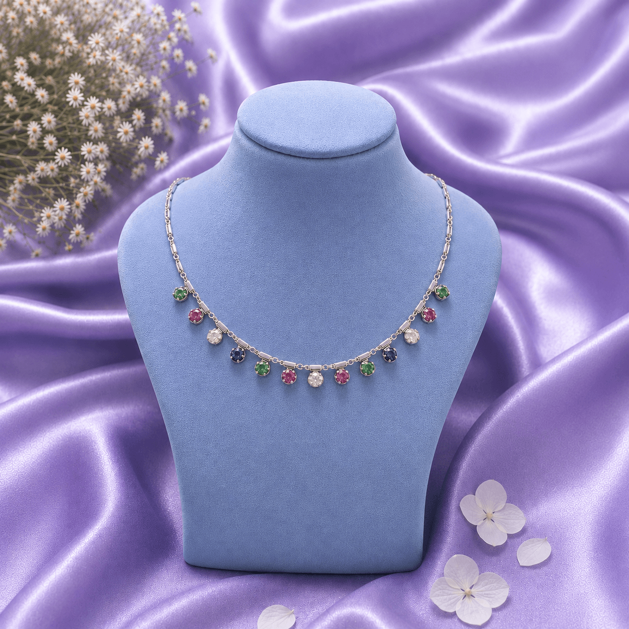 Multi Coloured Round Design Necklace