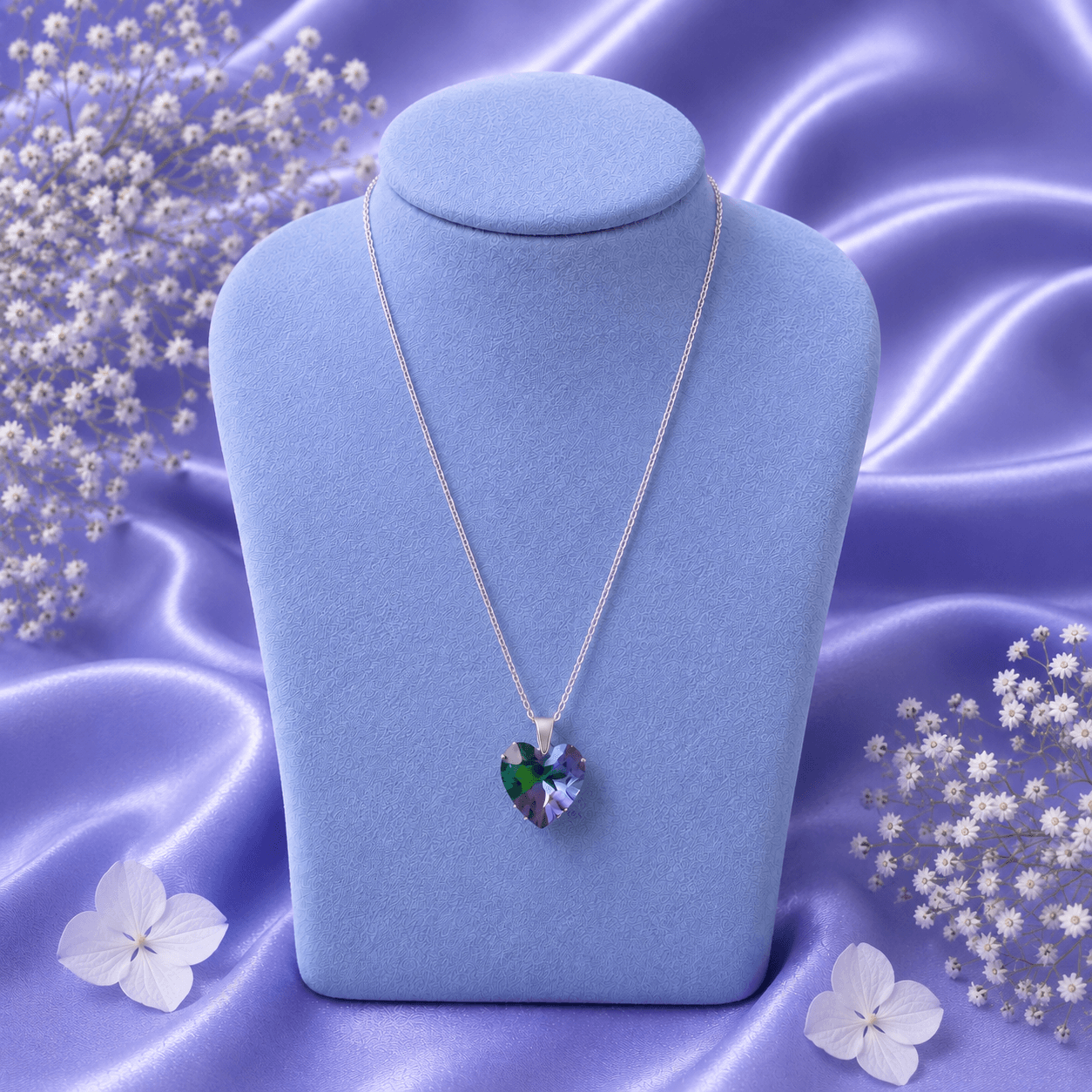 Blue Swarovski Love Pendant