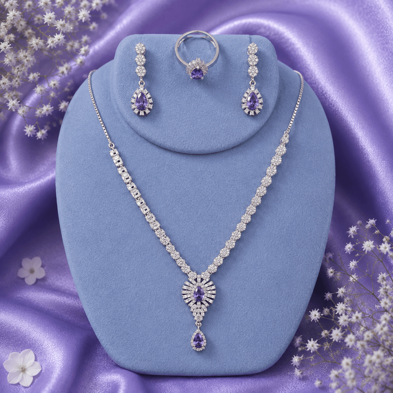 Purple Moissanite Complete Set