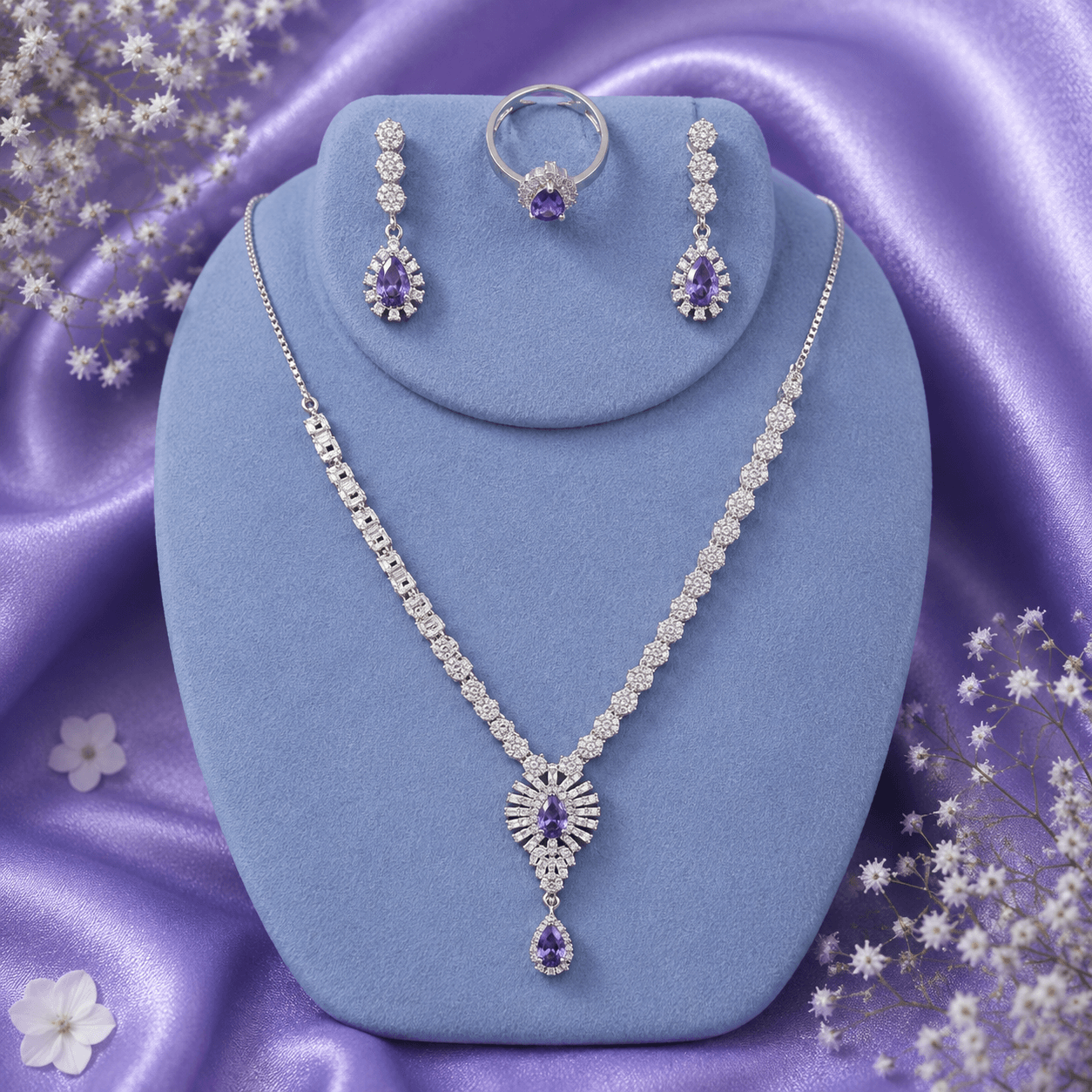 Purple Moissanite Complete Set
